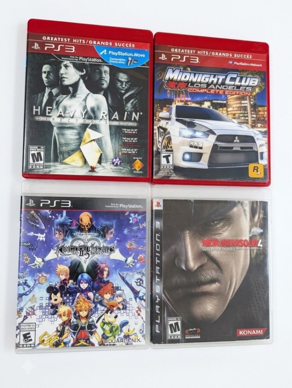 PS3 Video Game Bundle: Metal Gear Solid 4, Midnight Club LA, Kingdom Hearts
